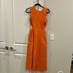 Elegant Orange Sleeveless Dress - brand new